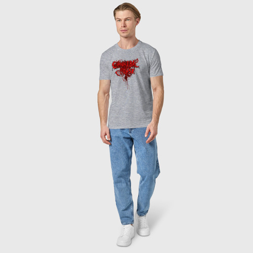 Мужская футболка хлопок Cannibal bleeding , цвет меланж - фото 5