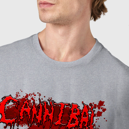 Мужская футболка хлопок Cannibal bleeding , цвет меланж - фото 6