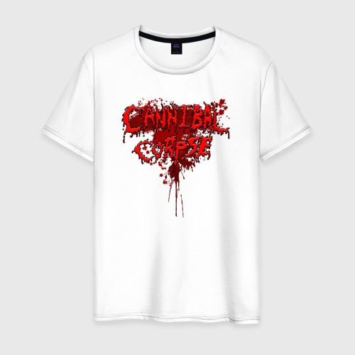 Мужская футболка из хлопка с принтом Cannibal bleeding, вид спереди №1