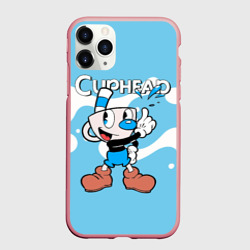 Чехол для iPhone 11 Pro Max матовый Cuphead синяя чашечка