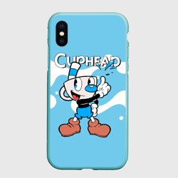 Чехол для iPhone XS Max матовый Cuphead синяя чашечка