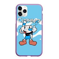 Чехол для iPhone 11 Pro Max матовый Cuphead синяя чашечка