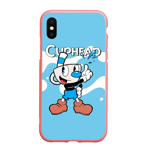 Чехол для iPhone XS Max матовый Cuphead синяя чашечка, цвет баблгам