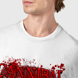 Футболка с принтом Cannibal Corpse skeleton для мужчины, вид на модели спереди №4. Цвет основы: белый