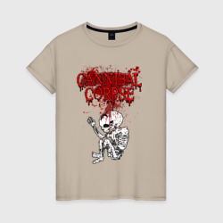 Женская футболка хлопок Cannibal Corpse skeleton