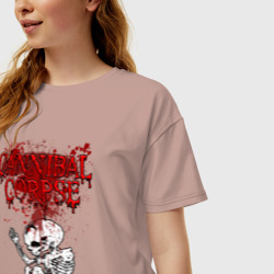 Женская футболка хлопок Oversize Cannibal Corpse skeleton - фото 2