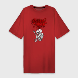 Платье-футболка хлопок Cannibal Corpse skeleton