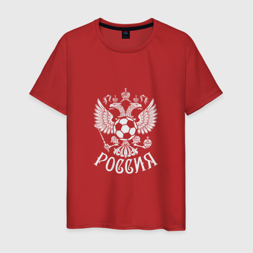 Мужская футболка хлопок Russian Football, цвет красный