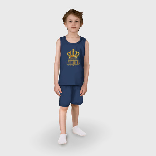 Детская пижама с шортами хлопок Елизавета императрица, цвет темно-синий - фото 3