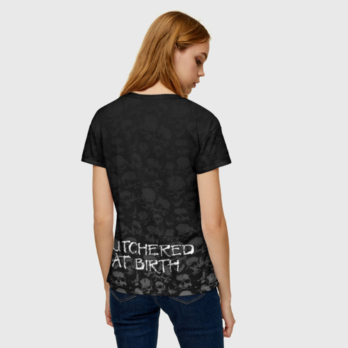 Женская футболка 3D с принтом Butchered at Birth, вид сзади #2