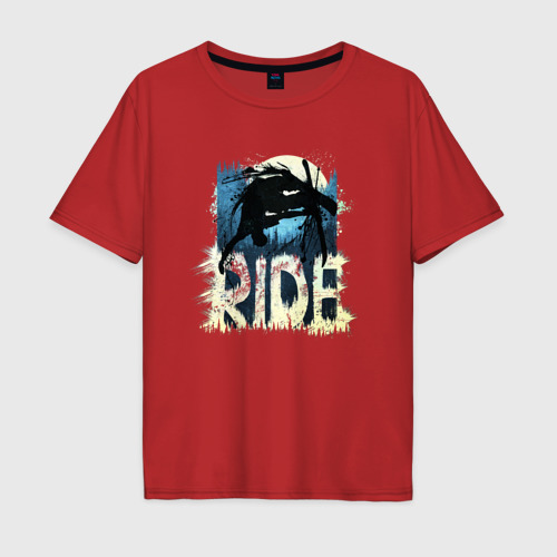 Мужская футболка хлопок Oversize с принтом Ride Ski, вид спереди #2