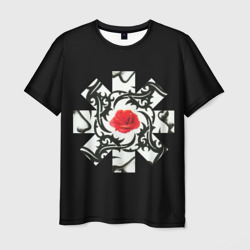 Мужская футболка 3D RHCP Logo Red Rose