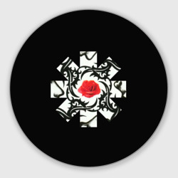 Круглый коврик для мышки RHCP Logo Red Rose