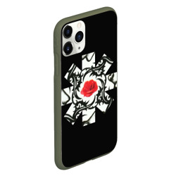 Чехол для iPhone 11 Pro матовый RHCP Logo Red Rose - фото 2