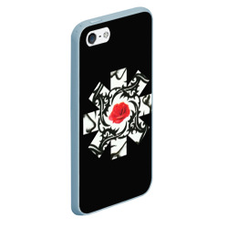 Чехол для iPhone 5/5S матовый RHCP Logo Red Rose - фото 2