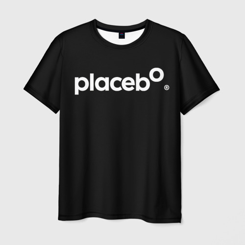 Мужская футболка с принтом Плацебо Логотип, вид спереди №1