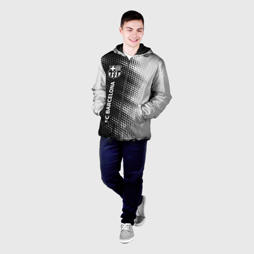 Мужская куртка 3D с принтом БАРСЕЛОНА / Абстракция (Вертикально), фото на моделе #1