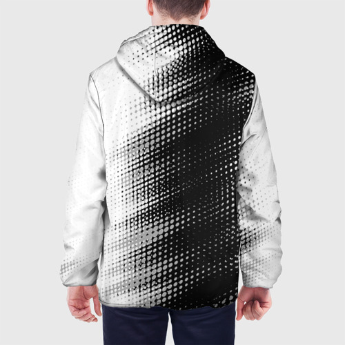 Мужская куртка 3D с принтом БАРСЕЛОНА / Абстракция (Вертикально), вид сзади #2