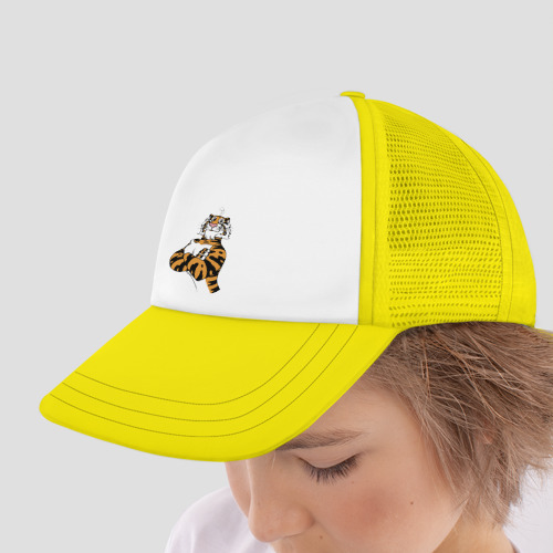 Детская кепка тракер Cool Tiger - muzzle, цвет желтый - фото 4
