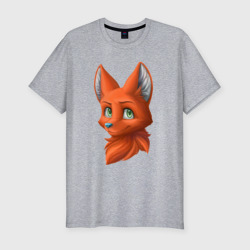 Мужская футболка хлопок Slim Милая лисичка Cute fox