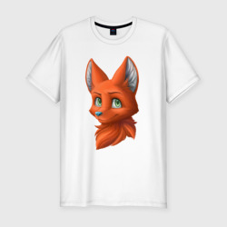 Мужская футболка хлопок Slim Милая лисичка Cute fox