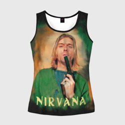 Женская майка 3D Nirvana - Kurt Cobain with a gun