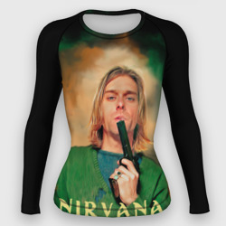 Женский рашгард 3D Nirvana - Kurt Cobain with a gun