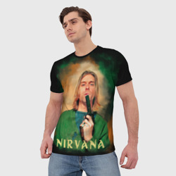 Мужская футболка 3D Nirvana - Kurt Cobain with a gun - фото 2