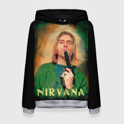 Женская толстовка 3D Nirvana - Kurt Cobain with a gun