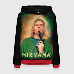 Женская толстовка 3D Nirvana - Kurt Cobain with a gun