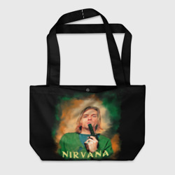 Пляжная сумка 3D Nirvana - Kurt Cobain with a gun