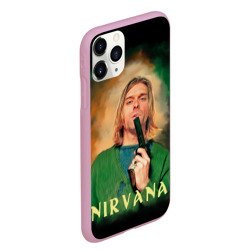 Чехол для iPhone 11 Pro Max матовый Nirvana - Kurt Cobain with a gun - фото 2