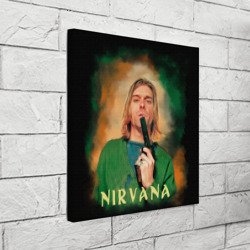 Холст квадратный Nirvana - Kurt Cobain with a gun - фото 2