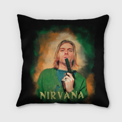 Подушка 3D Nirvana - Kurt Cobain with a gun