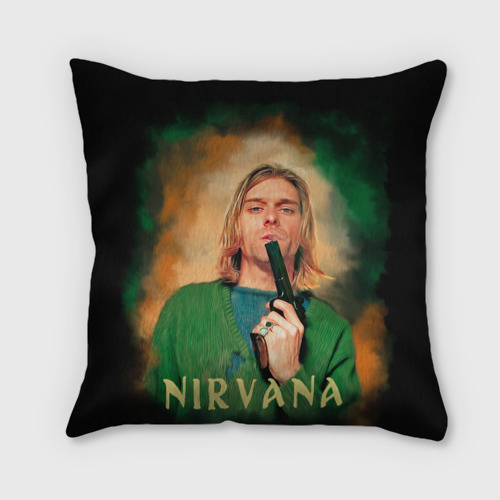 Подушка 3D Nirvana - Kurt Cobain with a gun