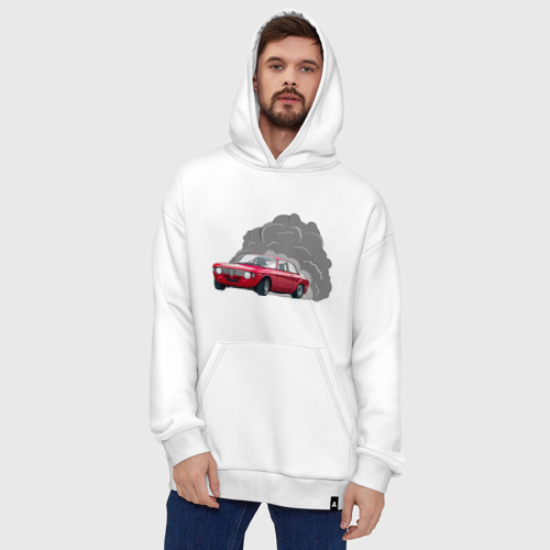 Худи SuperOversize хлопок Alfa Romeo Calmaction, цвет белый - фото 5