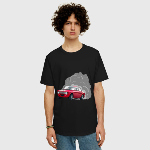 Мужская футболка хлопок Oversize Alfa Romeo Calmaction, цвет черный - фото 3