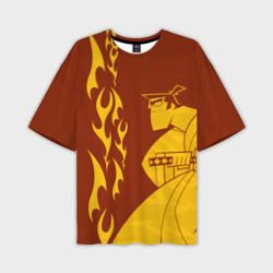 Мужская футболка oversize 3D Fire Samurai Jack