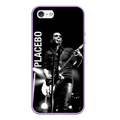Чехол для iPhone 5/5S матовый Placebo Пласибо рок-группа, цвет светло-сиреневый