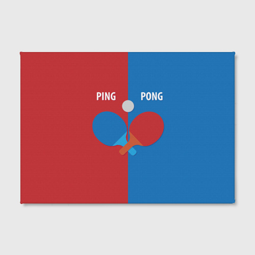 Холст прямоугольный Ping pong теннис, цвет 3D печать - фото 2