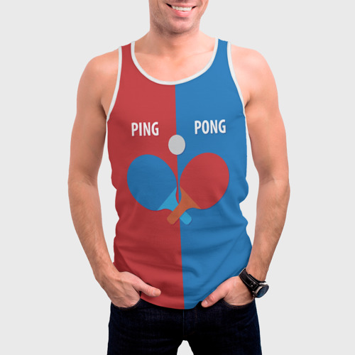 Мужская майка 3D Ping pong теннис, цвет 3D печать - фото 3