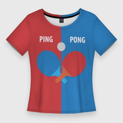 Женская футболка 3D Slim Ping pong теннис