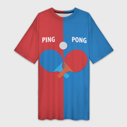 Платье-футболка 3D Ping pong теннис