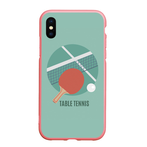 Чехол для iPhone XS Max матовый с принтом TABLE TENNIS (Теннис), вид спереди #2