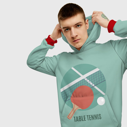 Мужская толстовка 3D с принтом TABLE TENNIS (Теннис), вид сбоку #3