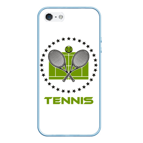 Чехол для iPhone 5/5S матовый Tennis Теннис, цвет голубой