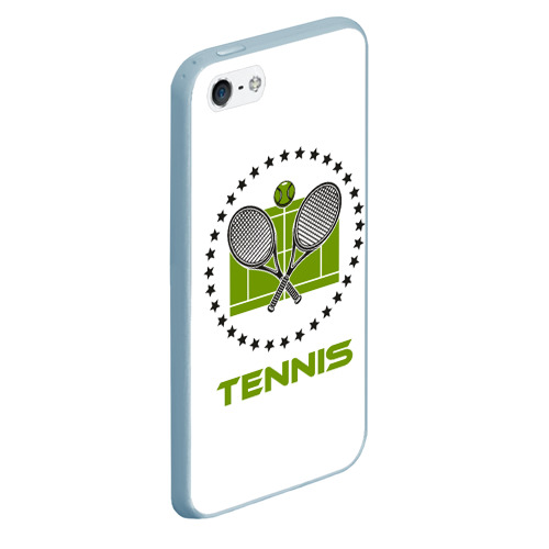 Чехол для iPhone 5/5S матовый Tennis Теннис, цвет голубой - фото 3