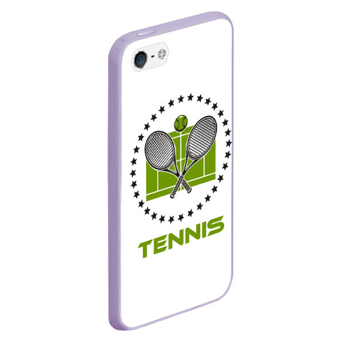 Чехол для iPhone 5/5S матовый Tennis Теннис, цвет светло-сиреневый - фото 3