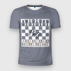Мужская футболка 3D Slim Let's play chess