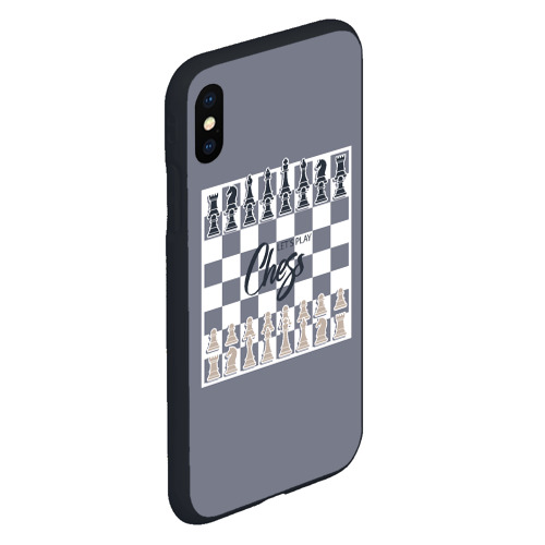 Чехол для iPhone XS Max матовый Let's play chess, цвет черный - фото 3